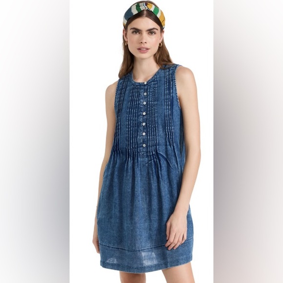 Faherty | Dresses | Faherty Blue Chambray Gauzy Tunic Tank Isha Dress ...